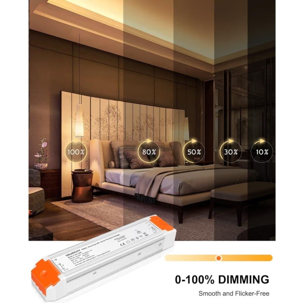 120W 24V Dimmable LED Driver,Triac Dimmable Transformer For Strip Lights 2pack - Picture 2 of 11